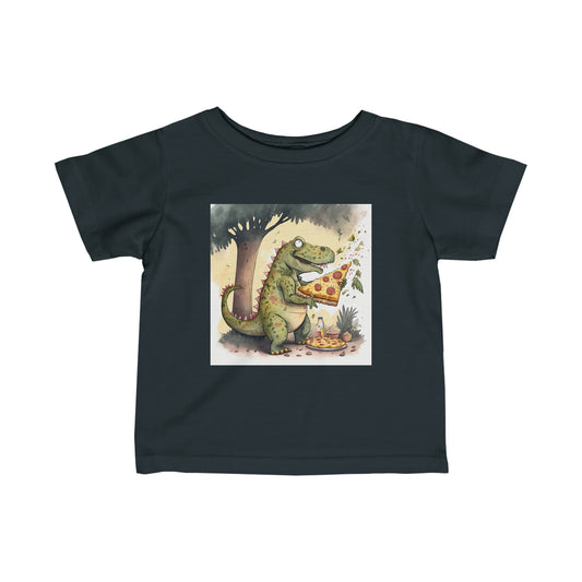 Infant Fine Jersey Tee - Pizza Eating Dinosaur